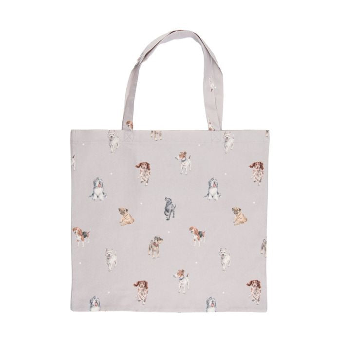 A Dog's Life Foldable Large Shopper Bag - Light Grey - Wrendale Designs