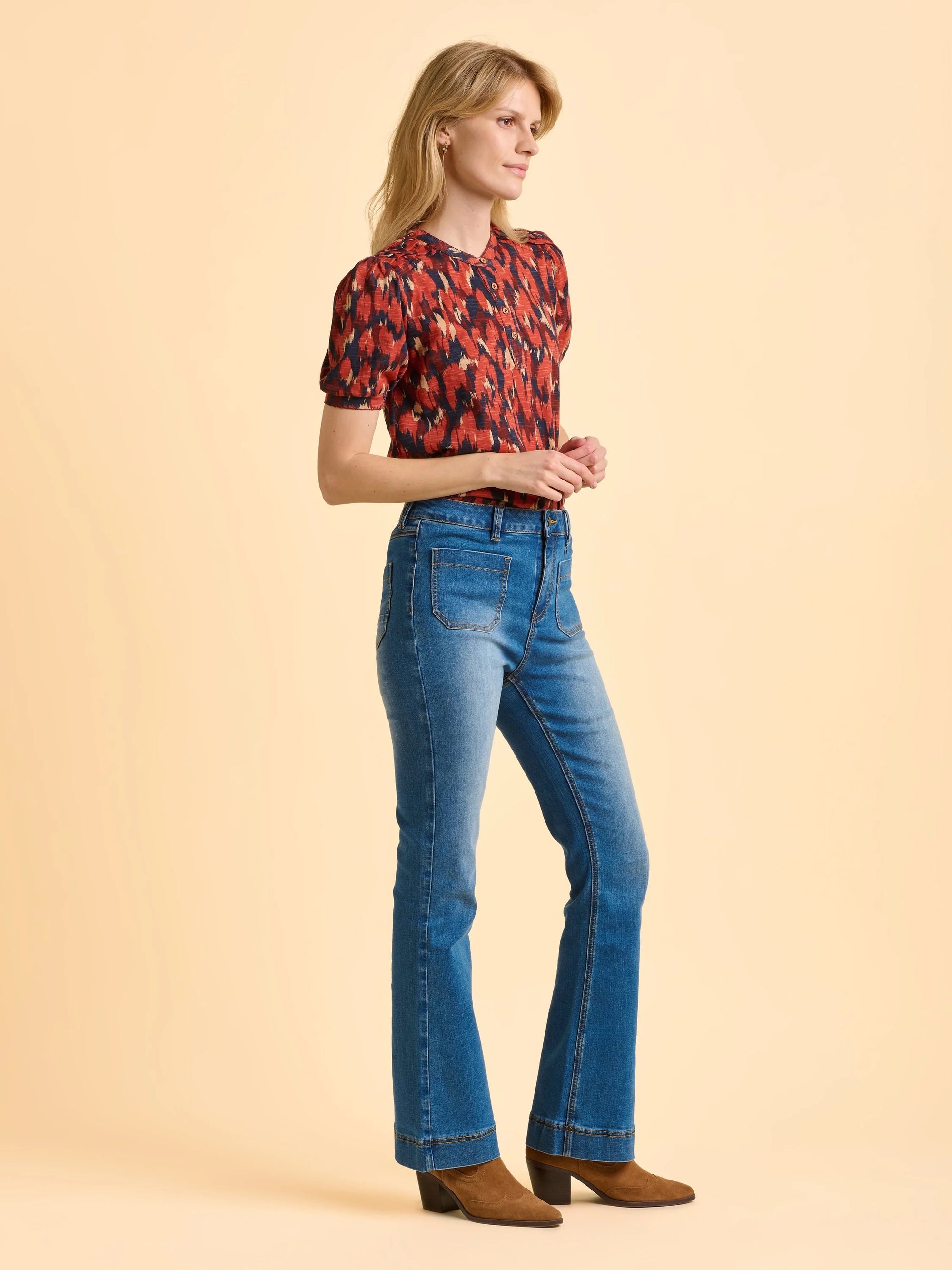 Brakeburn Lily Print Blouse - Red