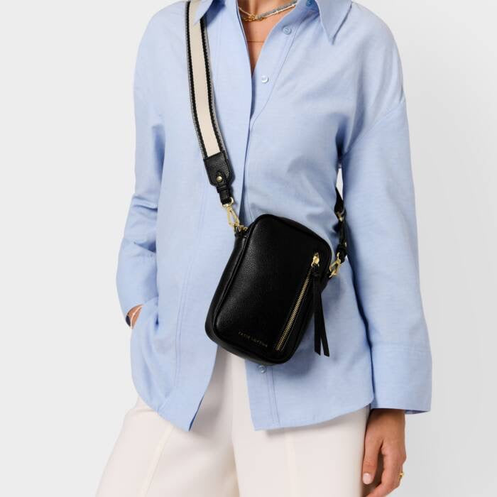 Katie Loxton Hallie Small Zip Crossbody Bag - Black