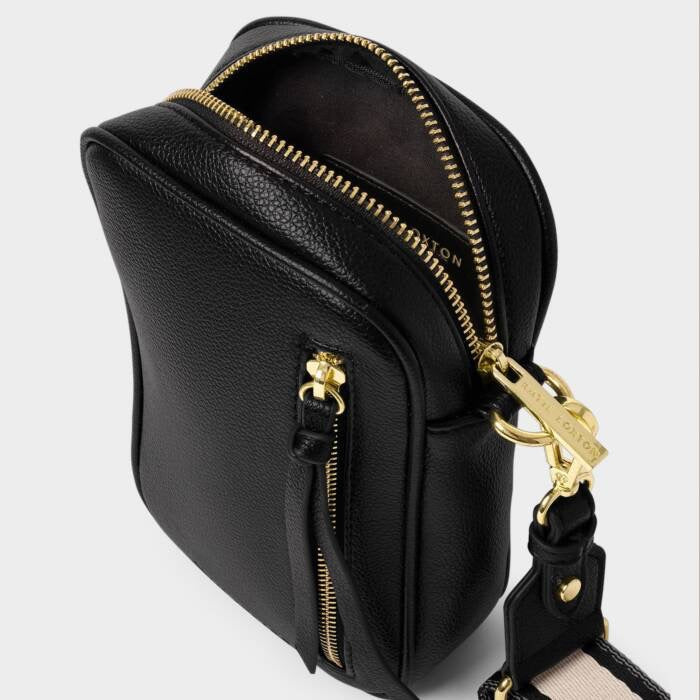 Katie Loxton Hallie Small Zip Crossbody Bag - Black