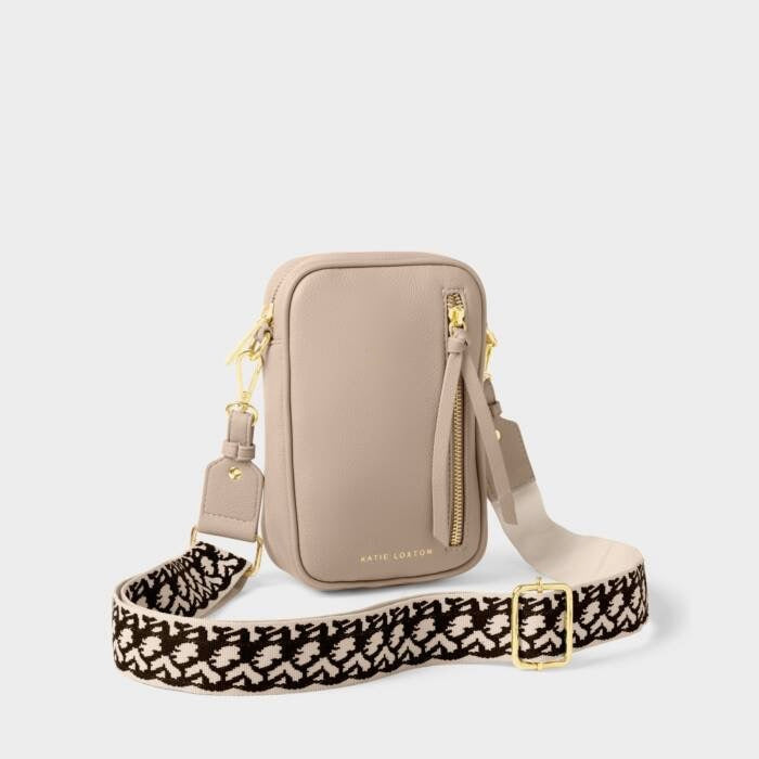 Katie Loxton Hallie Small Zip Crossbody Bag - Light Taupe