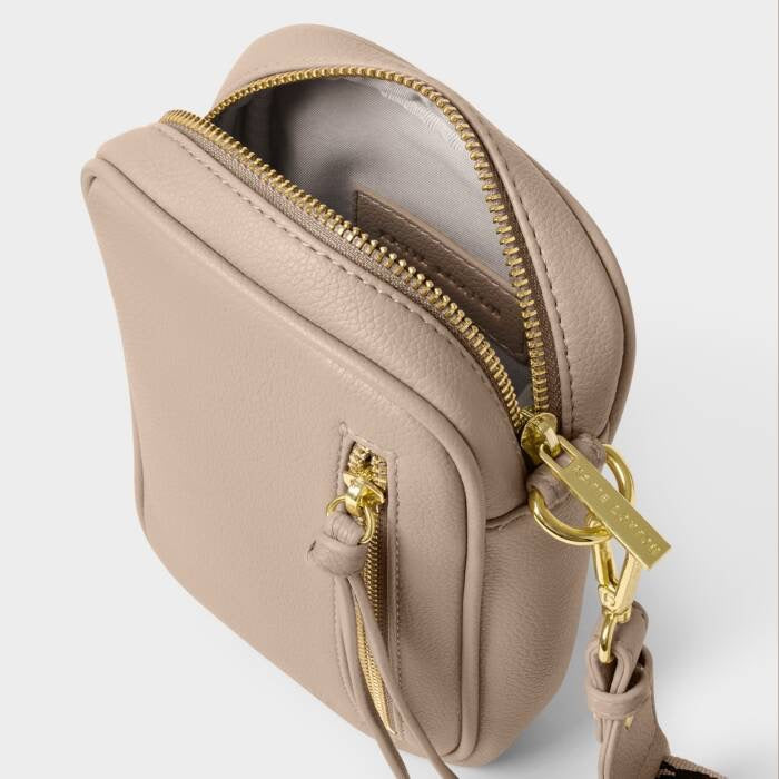 Katie Loxton Hallie Small Zip Crossbody Bag - Light Taupe