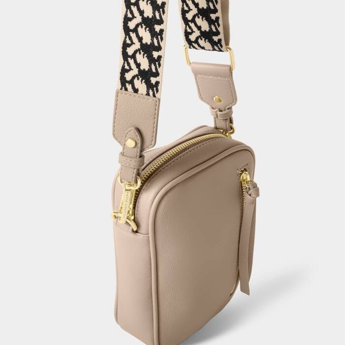 Katie Loxton Hallie Small Zip Crossbody Bag - Light Taupe