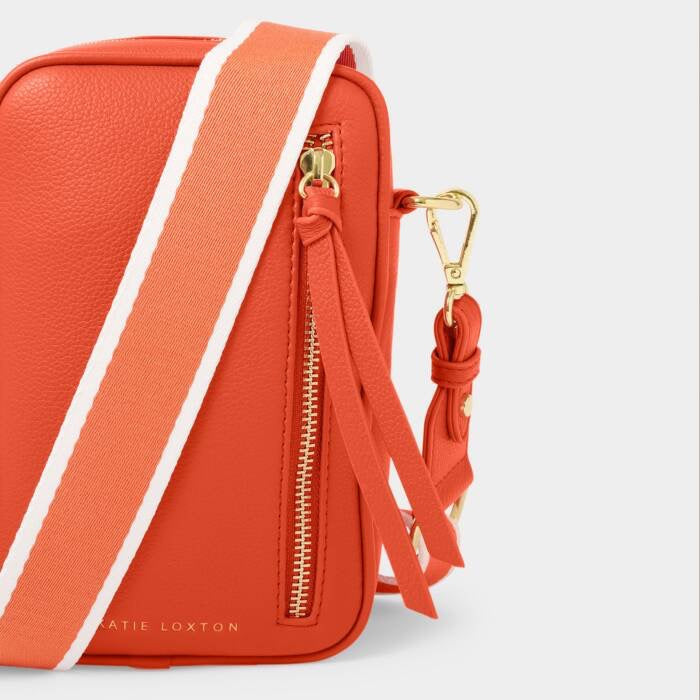 Katie Loxton Hallie Small Zip Crossbody Bag - Deep Orange