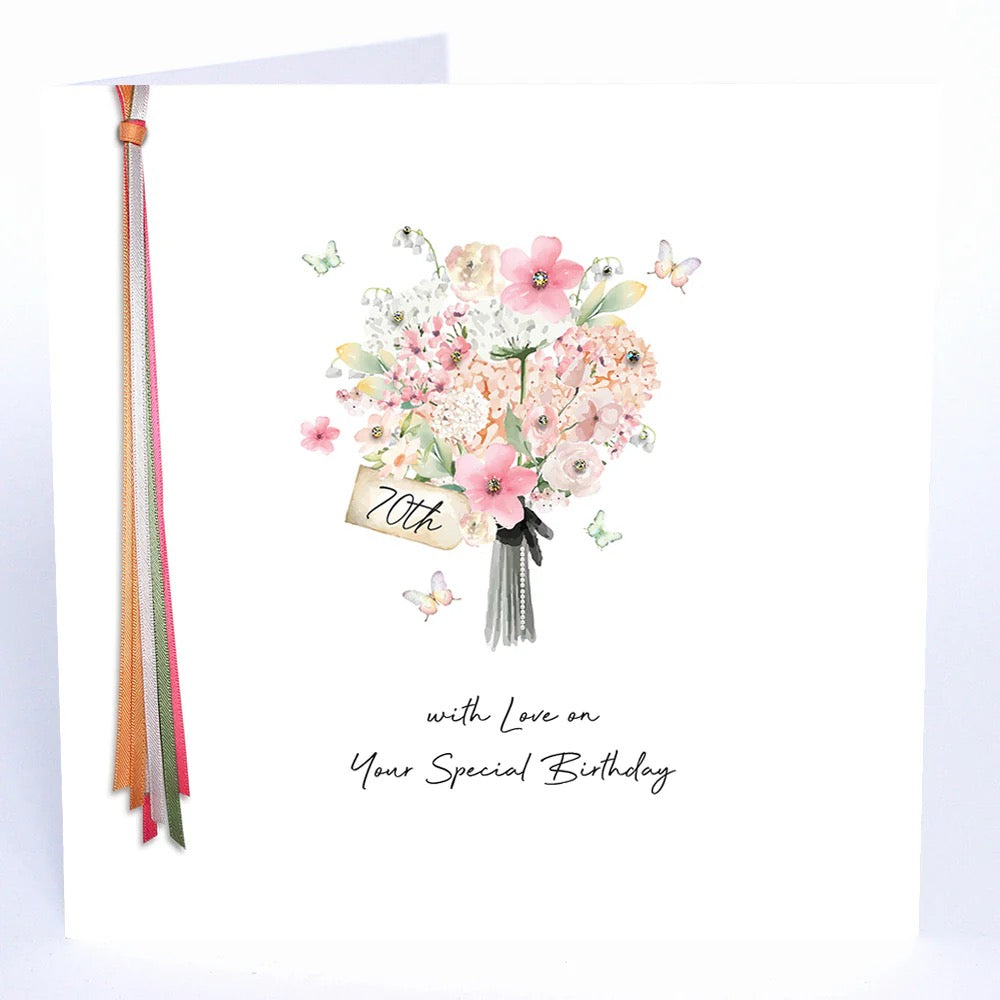 Five Dollar Shake - LARGE card - 70th Special Birthday Floral Bouquet Card