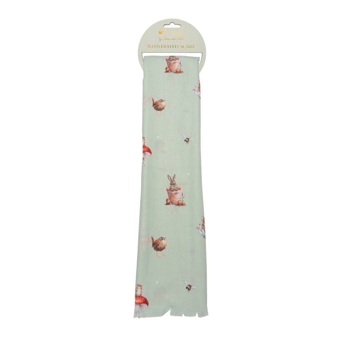 Garden Friends Bunny Everyday Scarf - Sage Green - Wrendale Designs