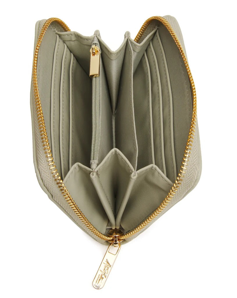 Alice Wheeler Bee Bromley Zip Purse - Pistachio Green