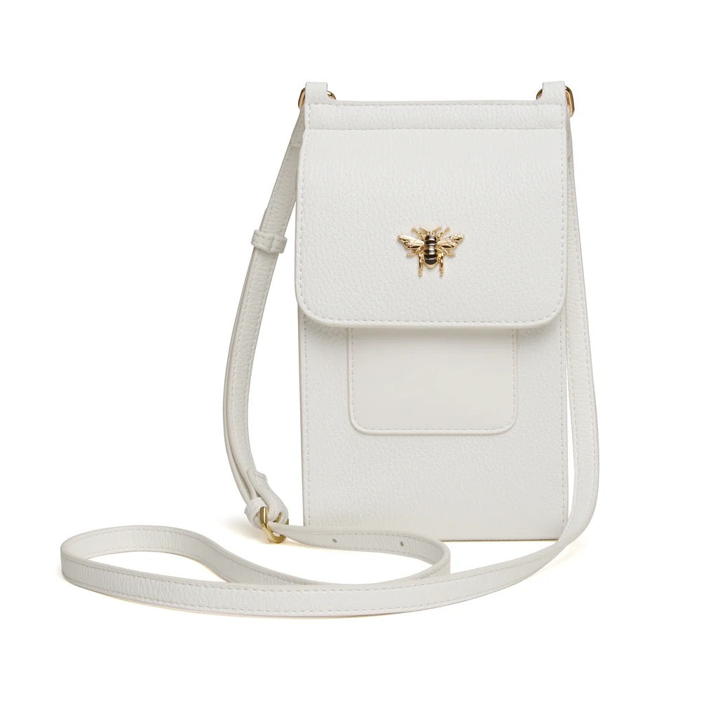 Alice Wheeler Mini Bloomsbury Crossbody Phone Bag - White