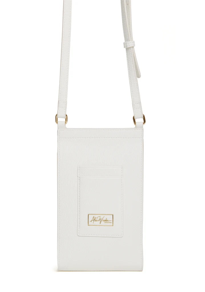 Alice Wheeler Mini Bloomsbury Crossbody Phone Bag - White