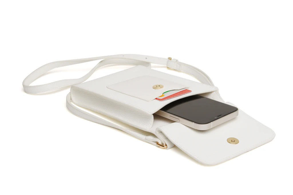 Alice Wheeler Mini Bloomsbury Crossbody Phone Bag - White
