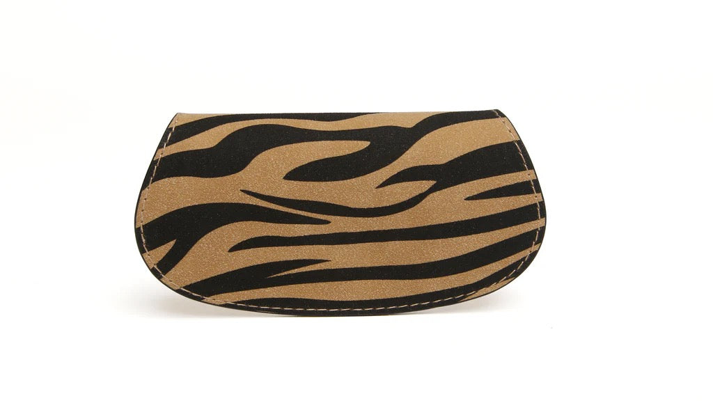 Alice Wheeler Suedette Animal Print Glasses Case - Dark Zebra Print