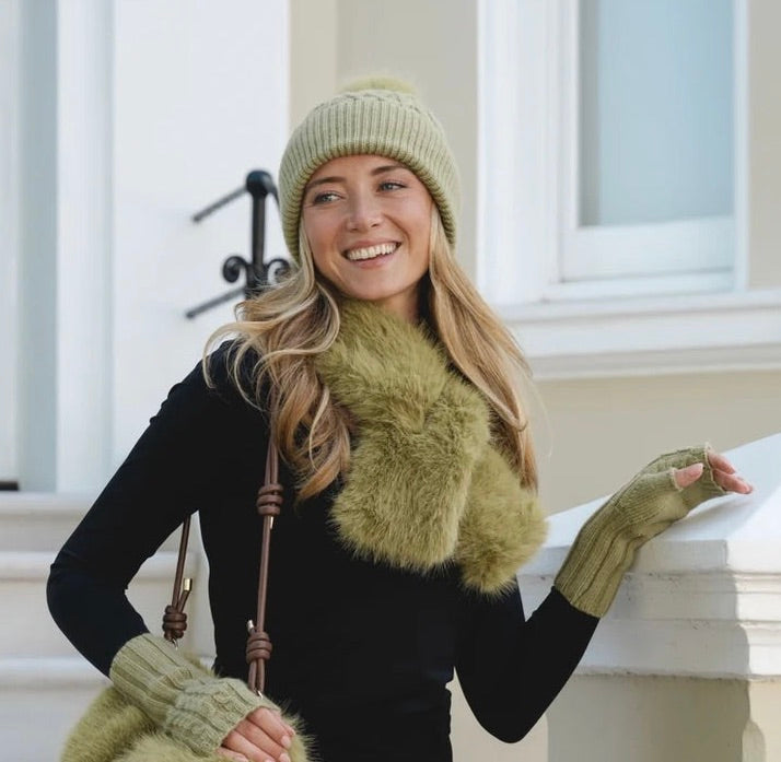 Park Lane - Oslo Knitted Bobble Hat - Artichoke Green