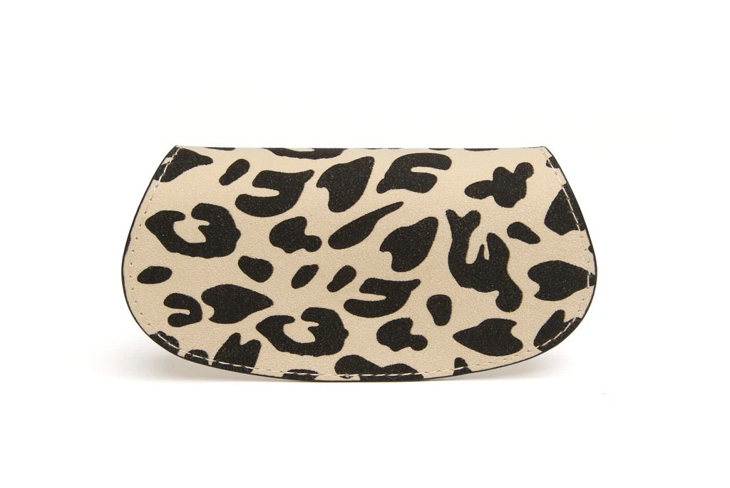 Alice Wheeler Suedette Animal Print Glasses Case - Light Leopard Print