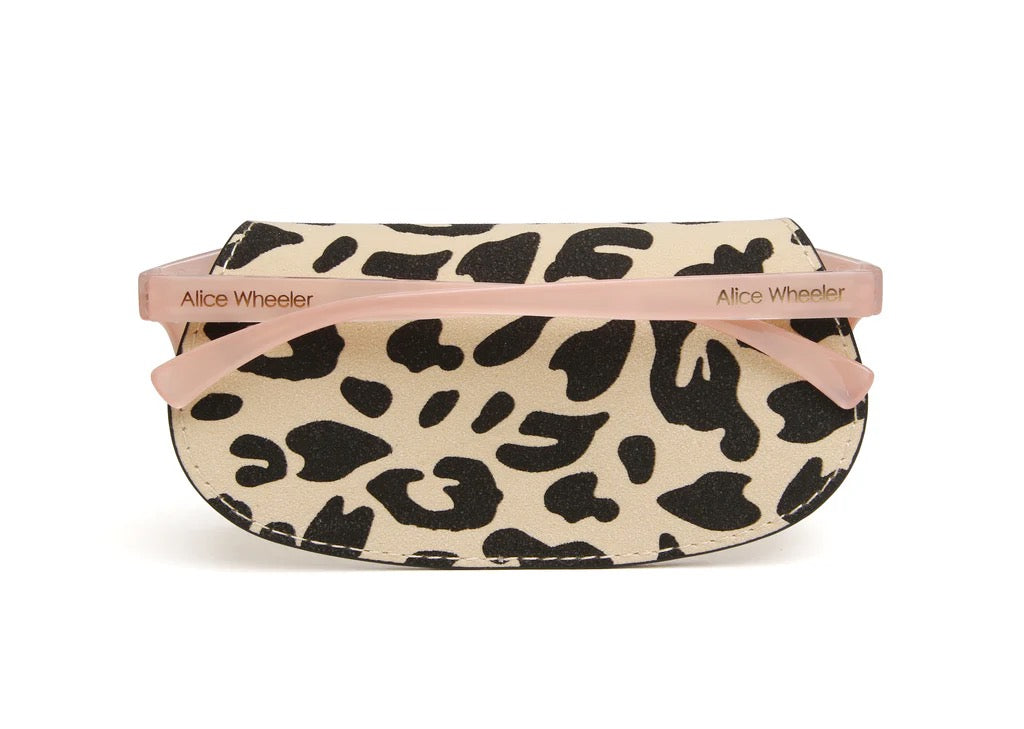 Alice Wheeler Suedette Animal Print Glasses Case - Light Leopard Print