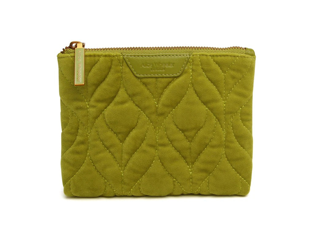 Alice Wheeler Lime Small Velvet Pouch