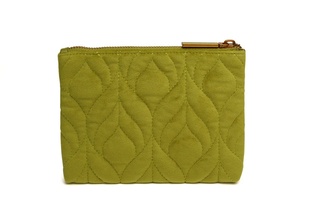 Alice Wheeler Lime Small Velvet Pouch