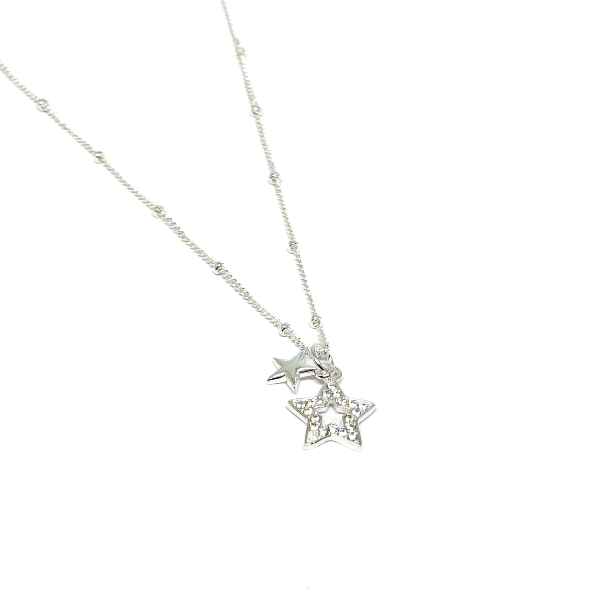 Calista Pave Star Necklace - Silver - Clementine Jewellery