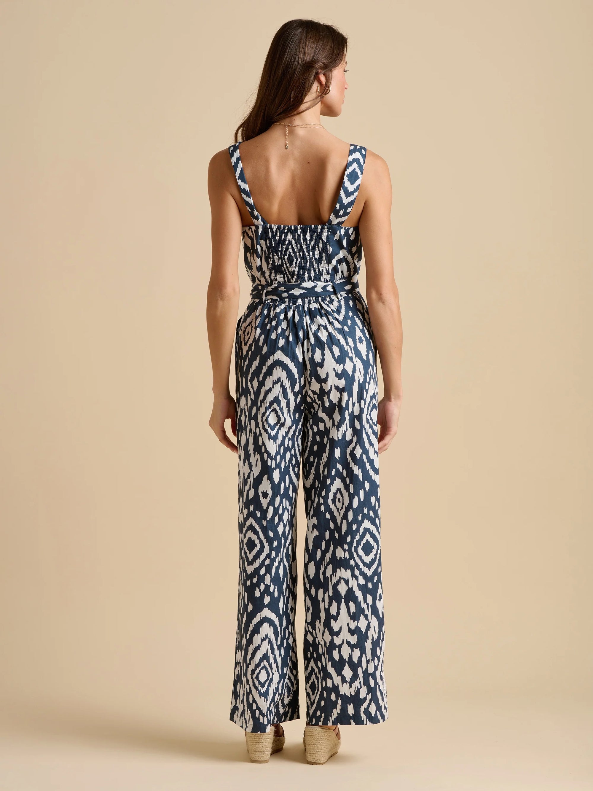 Brakeburn Ikat Sleeveless Jumpsuit - Navy Blue