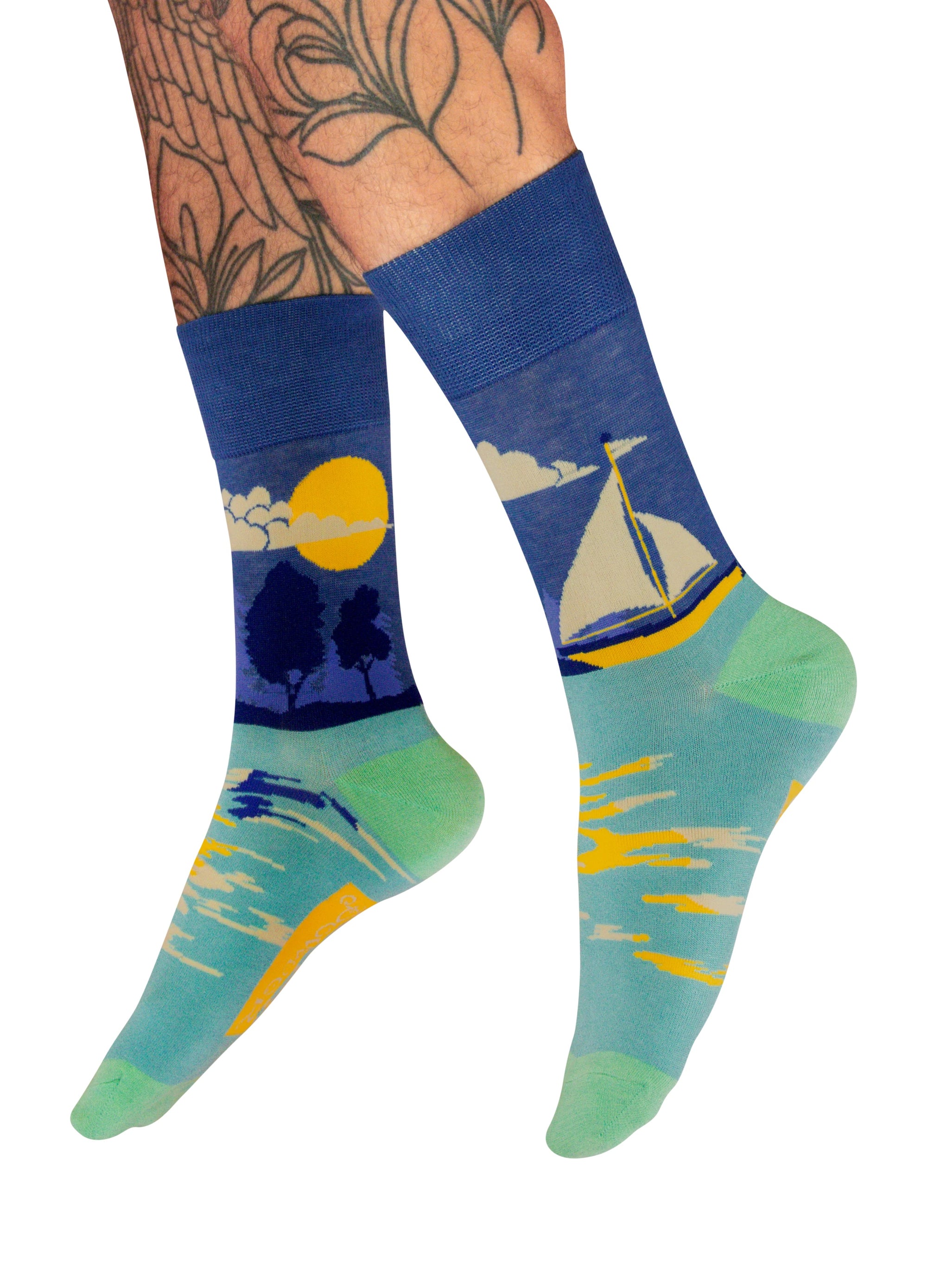 Powder MEN's Smooth Sailing Bamboo Ankle Socks - Blue Mix