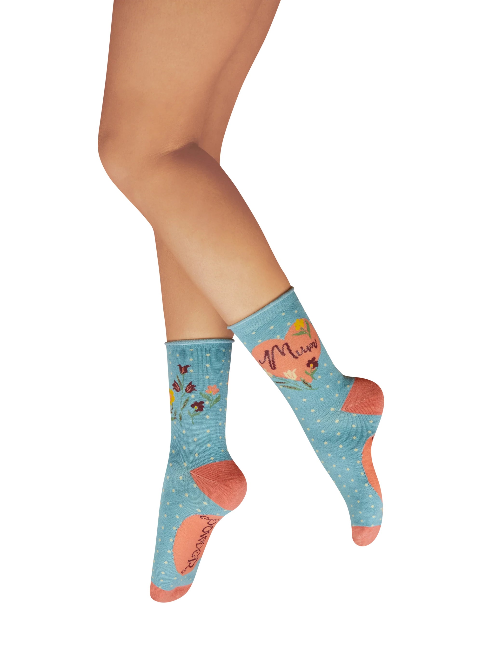 Powder Mum - Ladies Bamboo Ankle Socks - Denim Blue