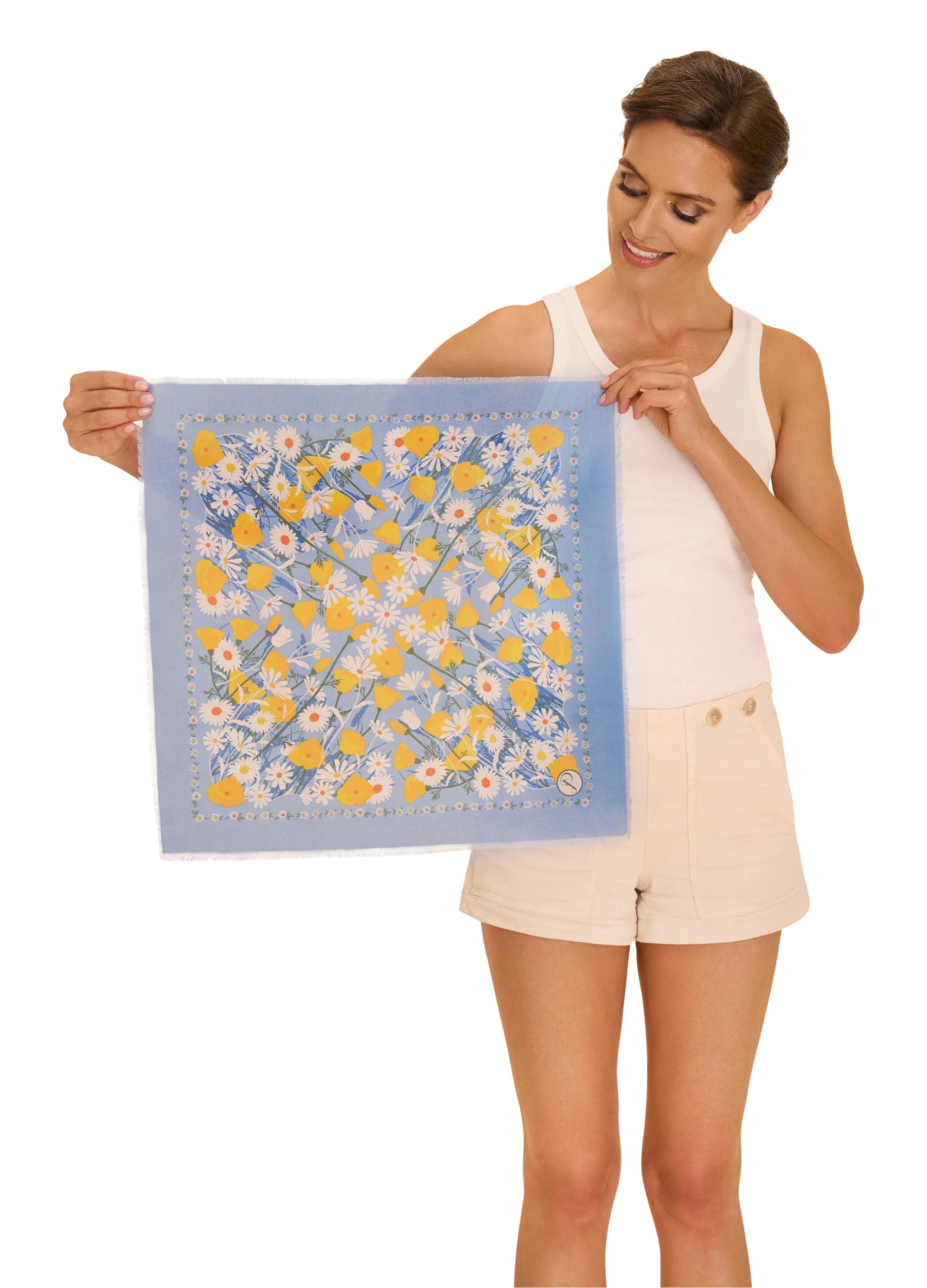 Powder Cotton Bandana - Marvellous Meadow - Powder Blue