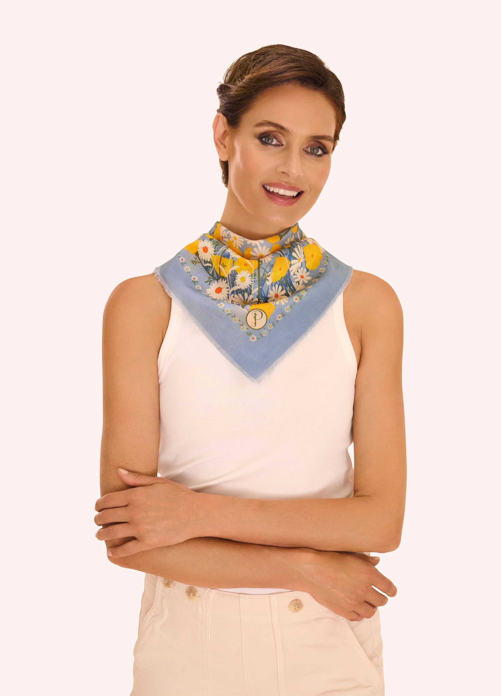Powder Cotton Bandana - Marvellous Meadow - Powder Blue