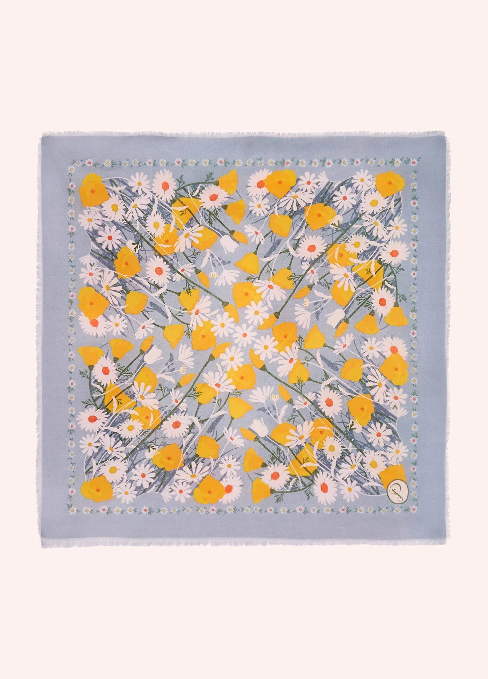 Powder Cotton Bandana - Marvellous Meadow - Powder Blue
