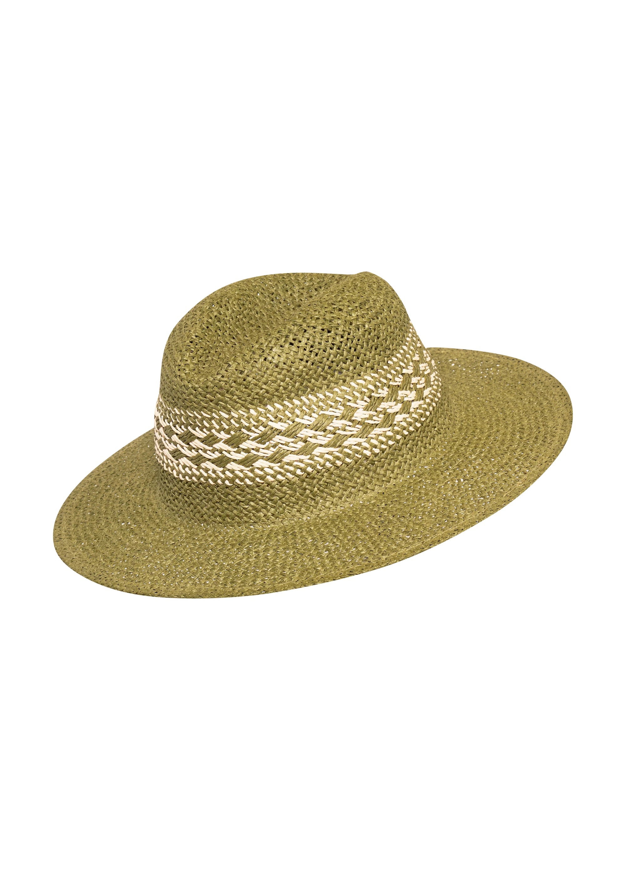Powder Amara Paper Brimmed Hat - Forest Green