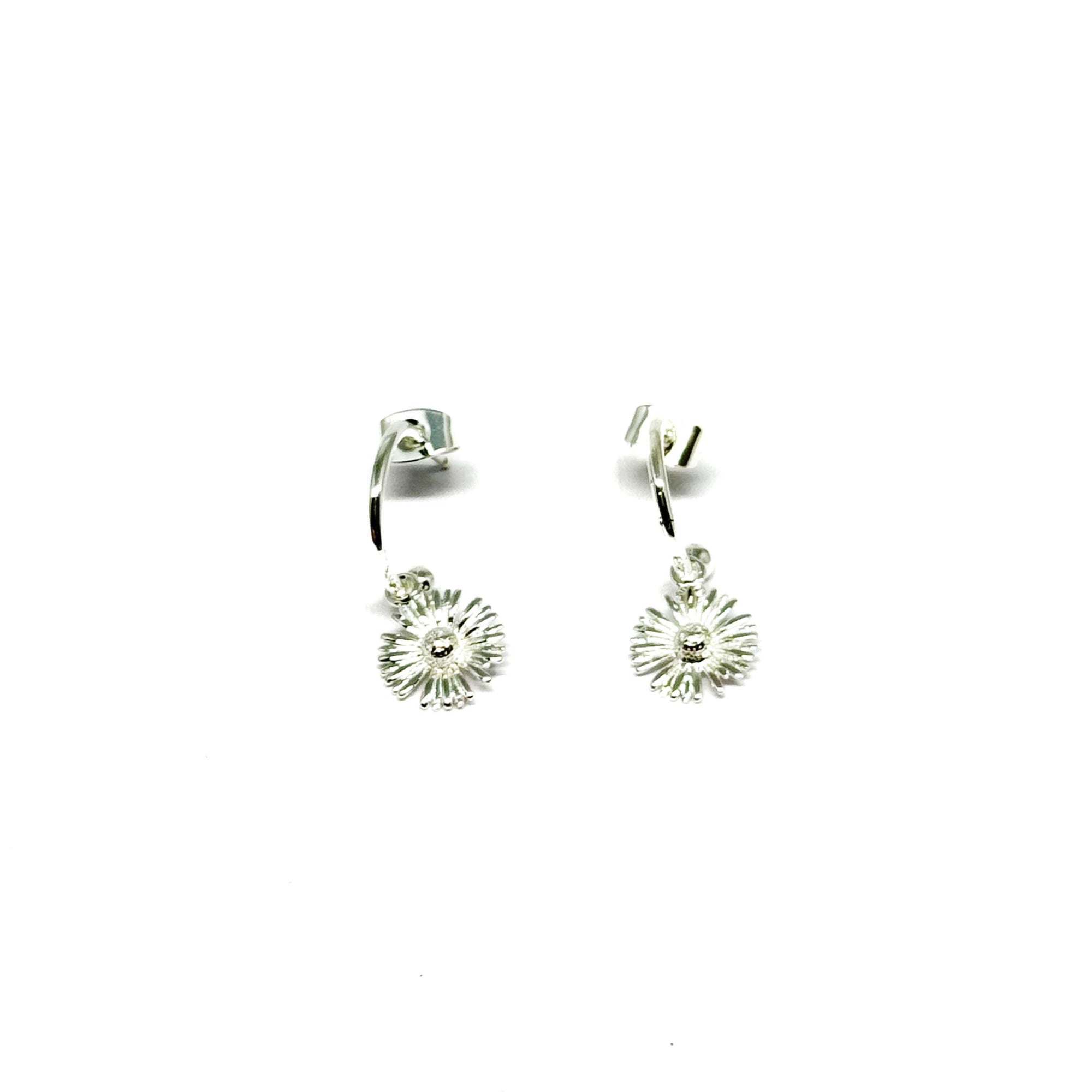 Thalia Daisy Hoop Earrings - Silver - Clementine Jewellery