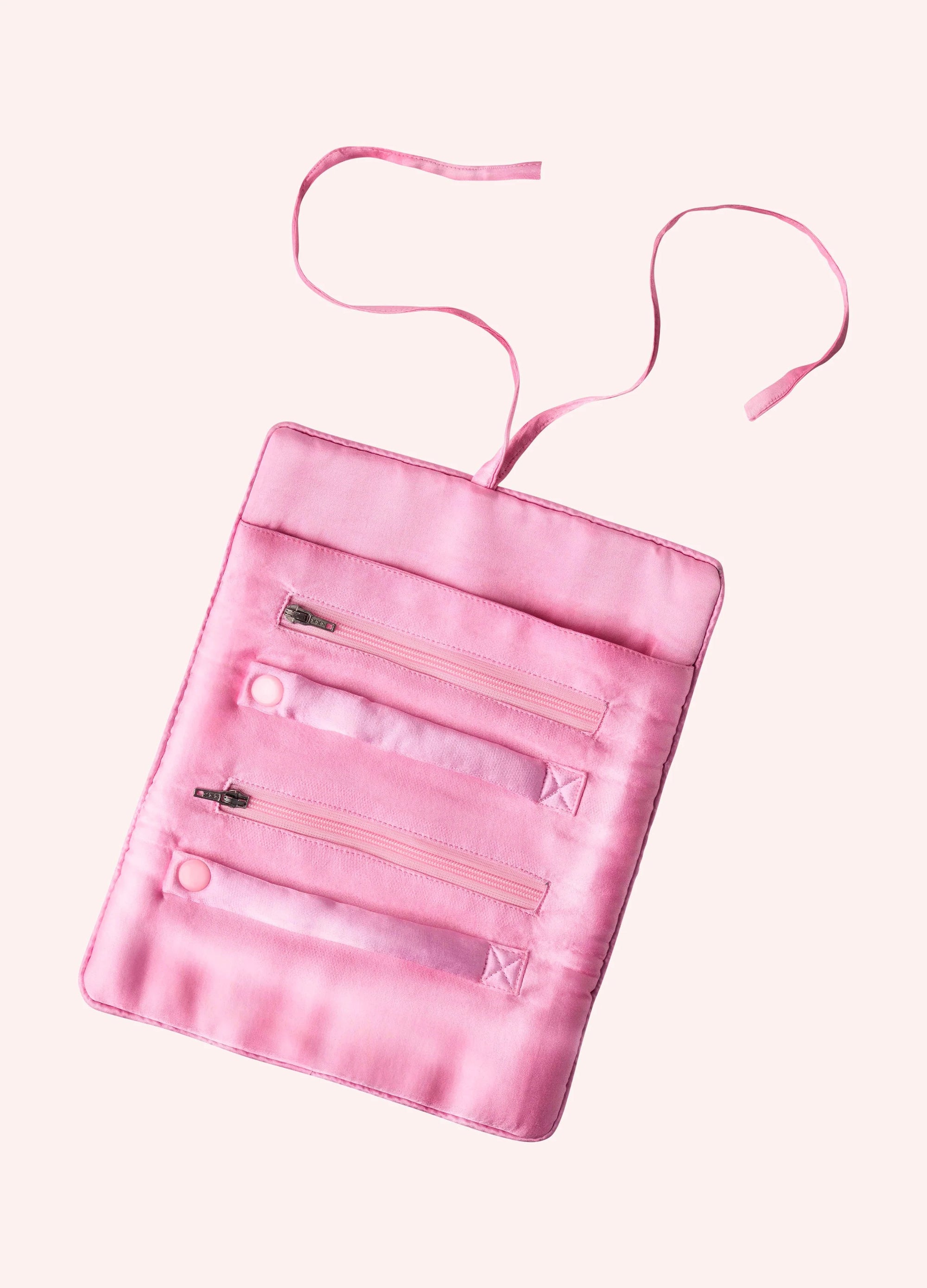 Powder Velvet Jewellery Roll - Oriental Crane - Ochre