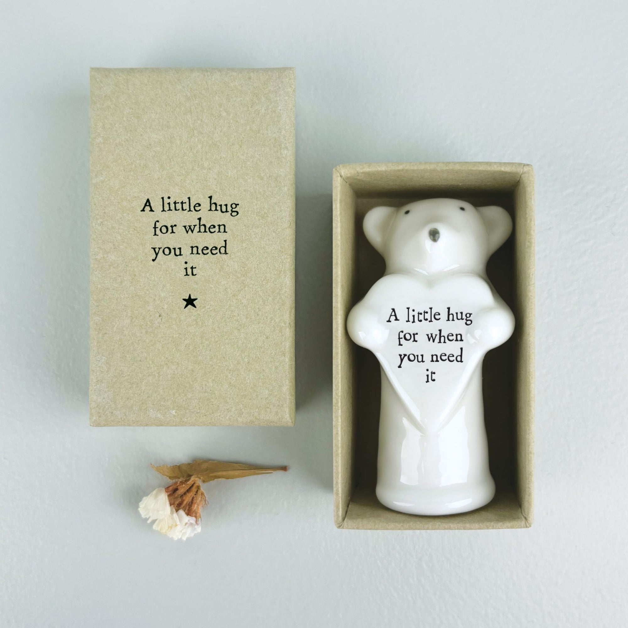 East of India Matchbox - Mouse with Heart Ornament - A Little Hug
