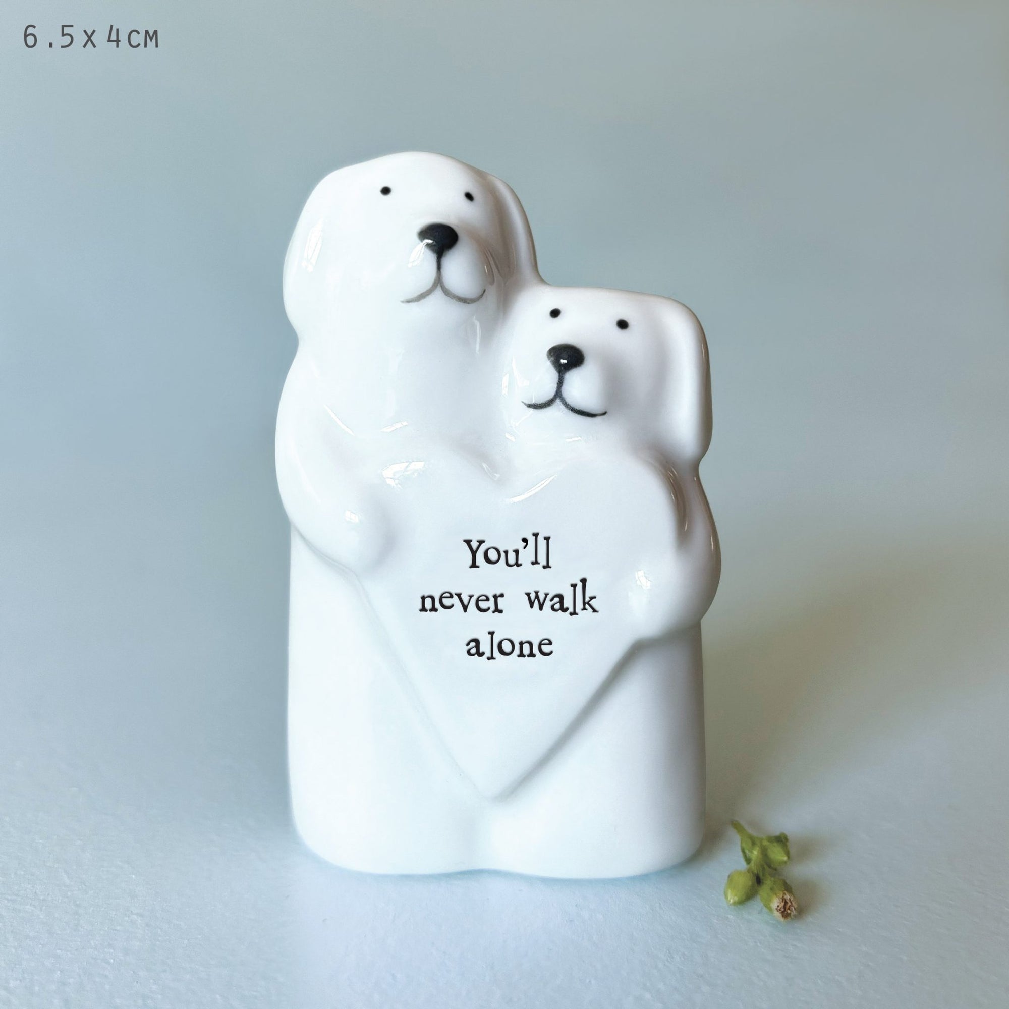 East of India Matchbox - Two Dogs with Heart Ornament - You'll Never Walk Alone