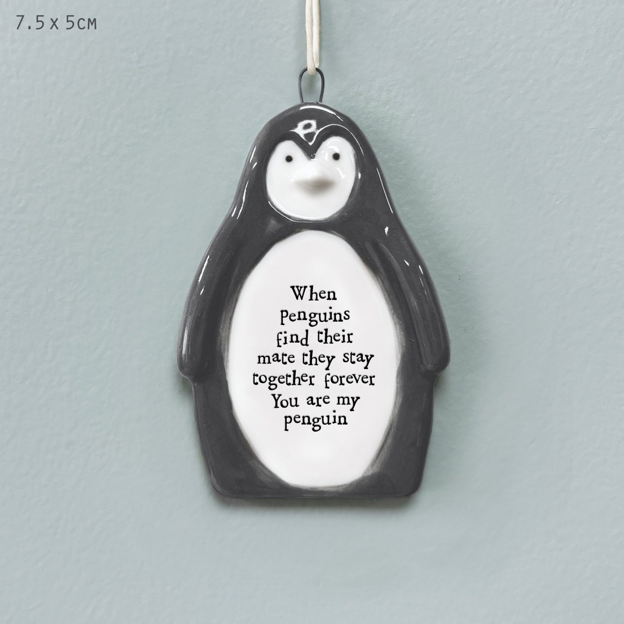 East of India Penguin Hanging Decoration - When Penguins Find a Mate