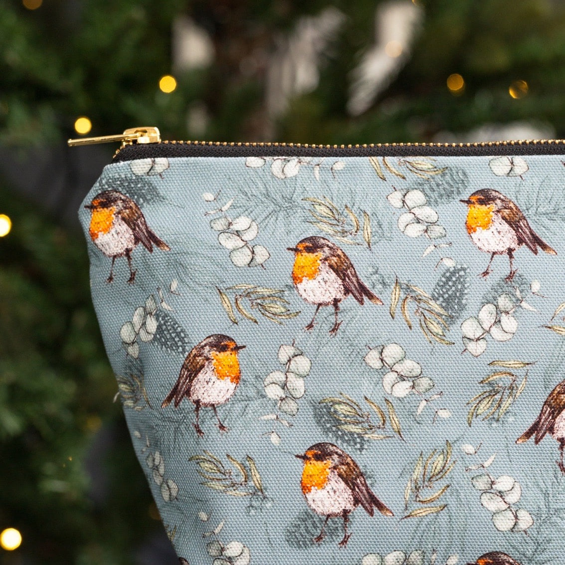 Toasted Crumpet Robin & Eucalyptus Wash Bag - Blue