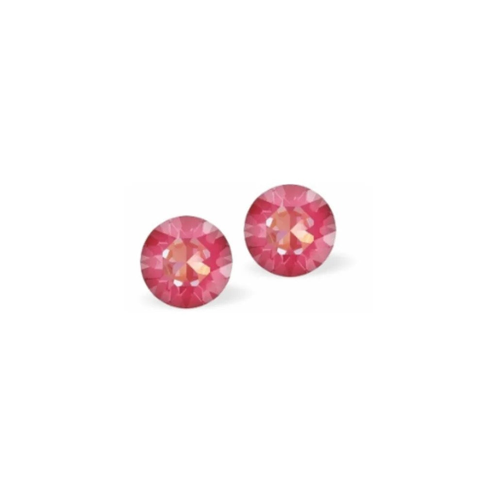 Byzantium Swarovski Crystal Studs - 6mm Chaton - Royal Red Delite