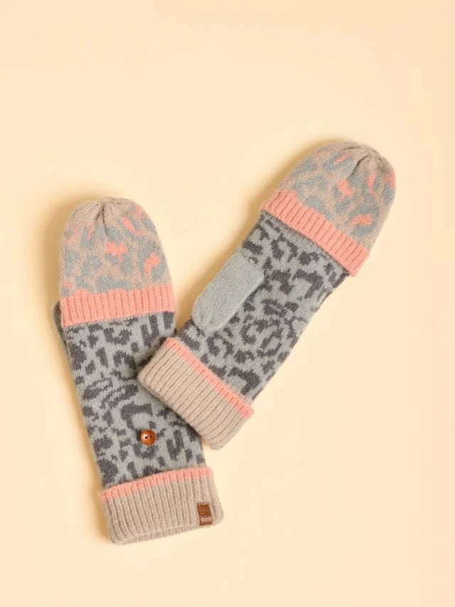 Brakeburn Animix Wool Knit Fingerless Gloves/Mittens - Pastel Multi