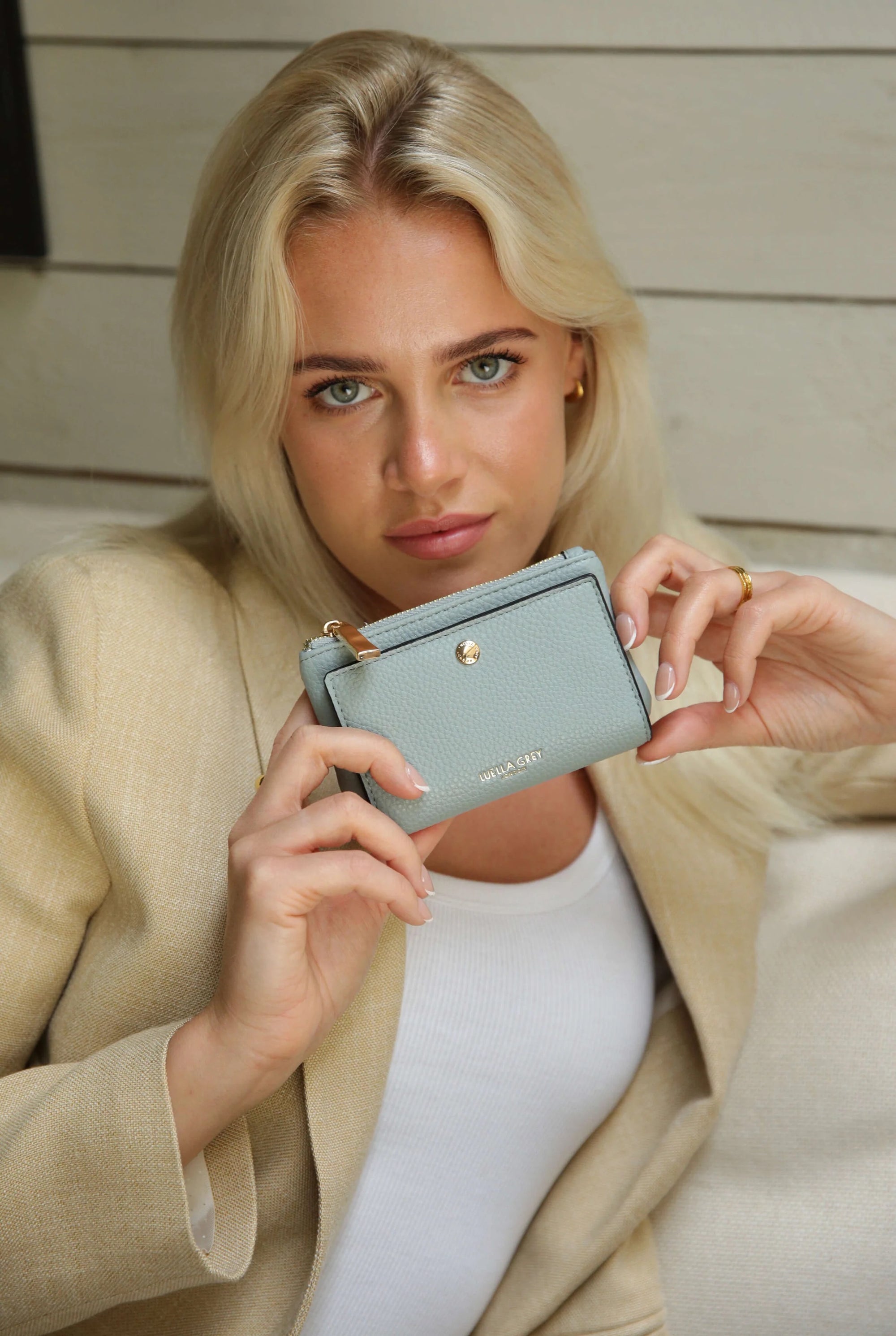 Luella Grey - Millen Zip & Press-Stud Small Purse - Powder Blue