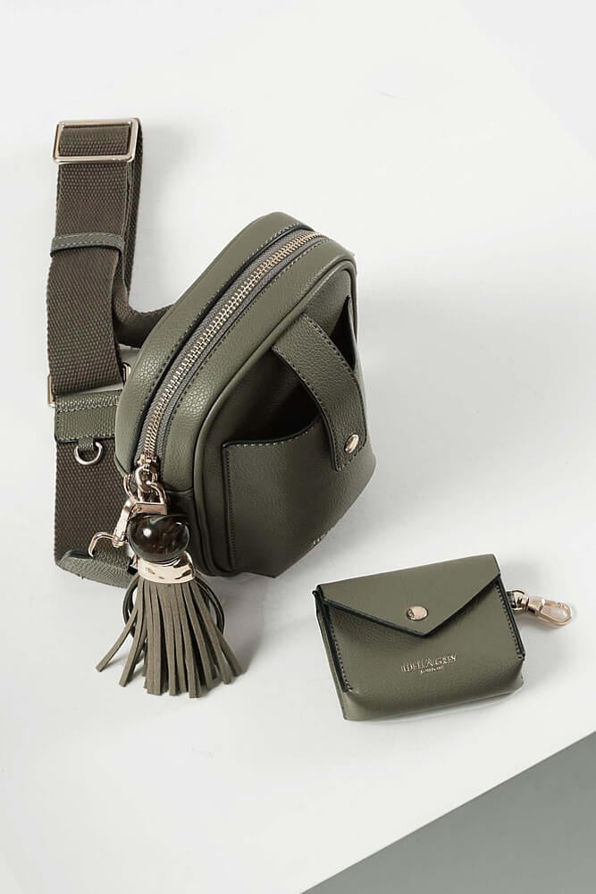 Luella Grey - Elise Portrait Camera Crossbody Handbag - Sage Green