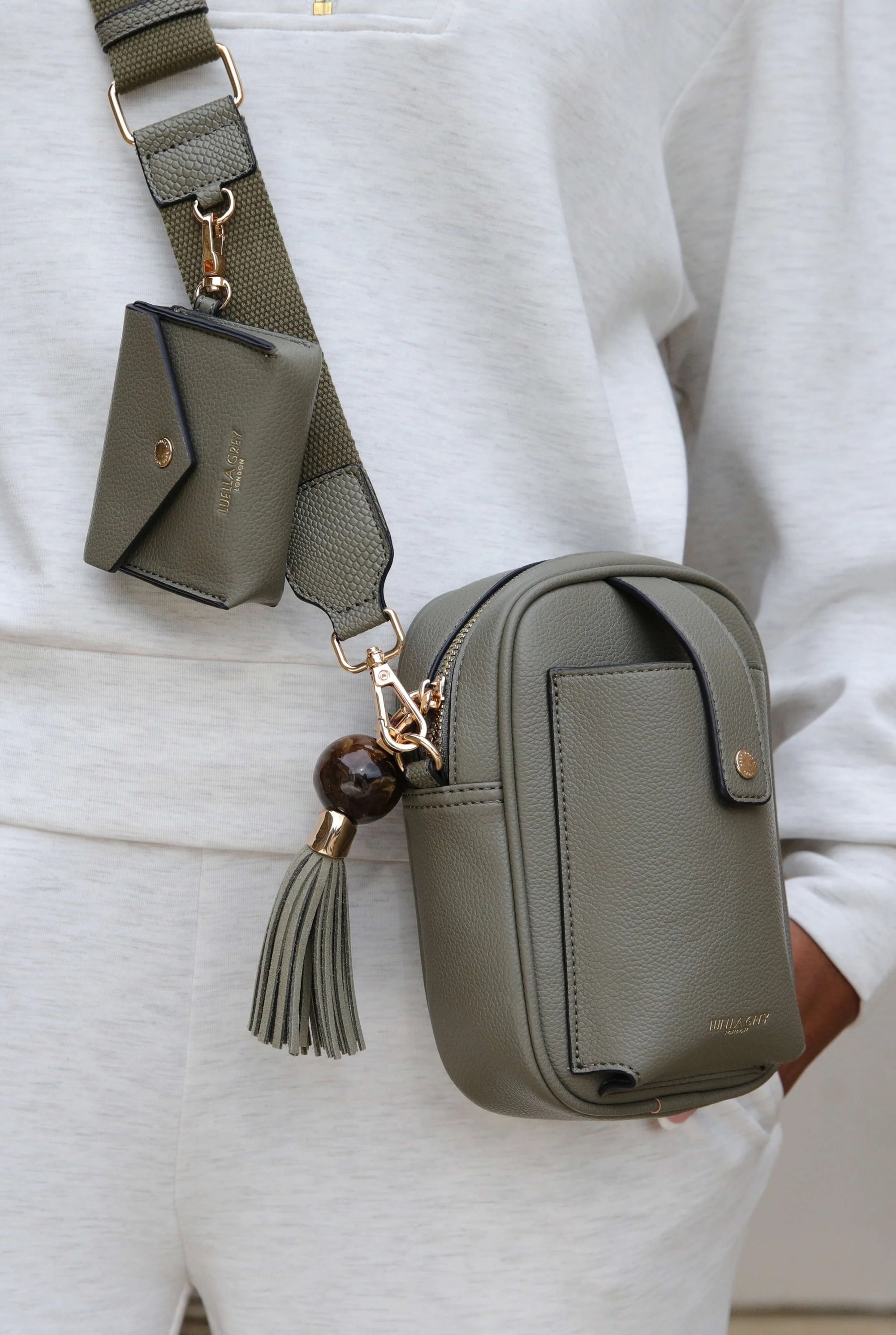 Luella Grey - Elise Portrait Camera Crossbody Handbag - Sage Green