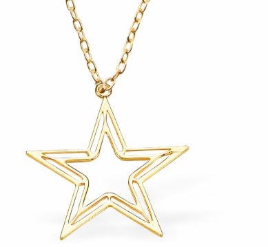 Byzantium Gold Plated Necklace - Hollow Star - Gold