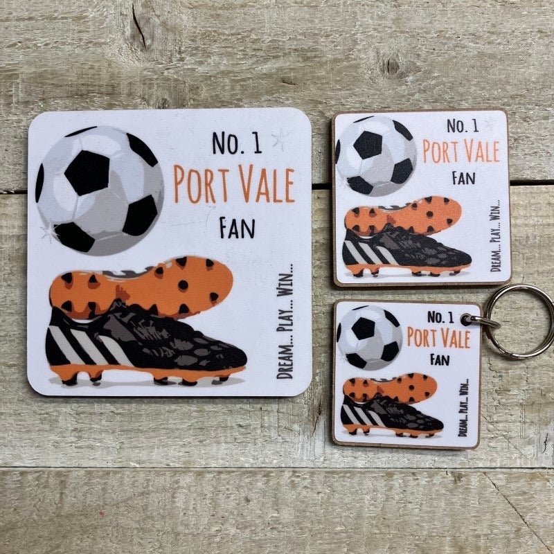 Port Vale No 1 Fan Coaster - White Cotton Cards