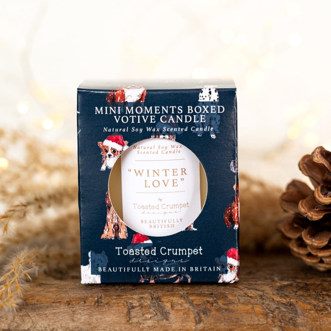 Toasted Crumpet Mini Candle - Christmas Dogs - Winter Love