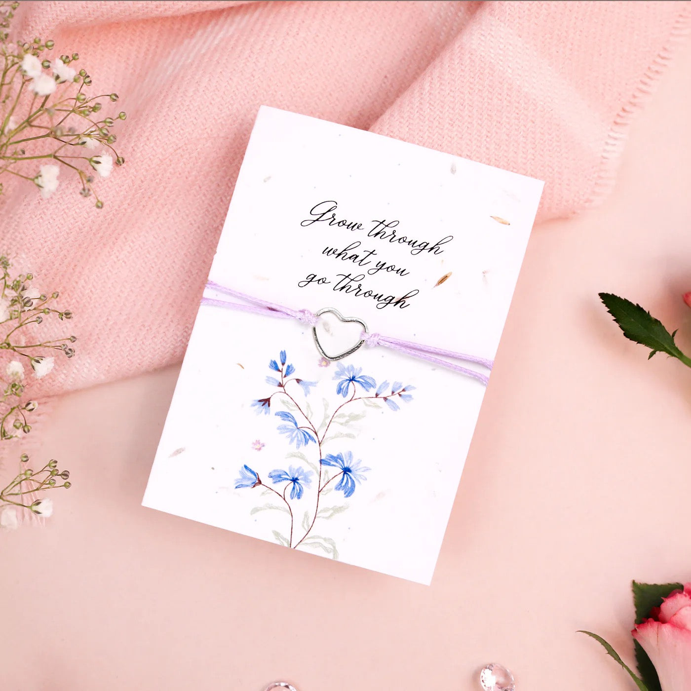 Letterbox Love Seeded Card Bracelet - Open Heart - Grow Through