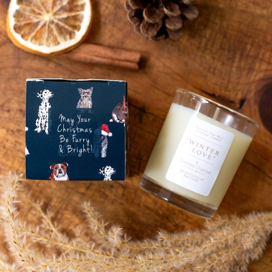 Toasted Crumpet Mini Candle - Christmas Dogs - Winter Love