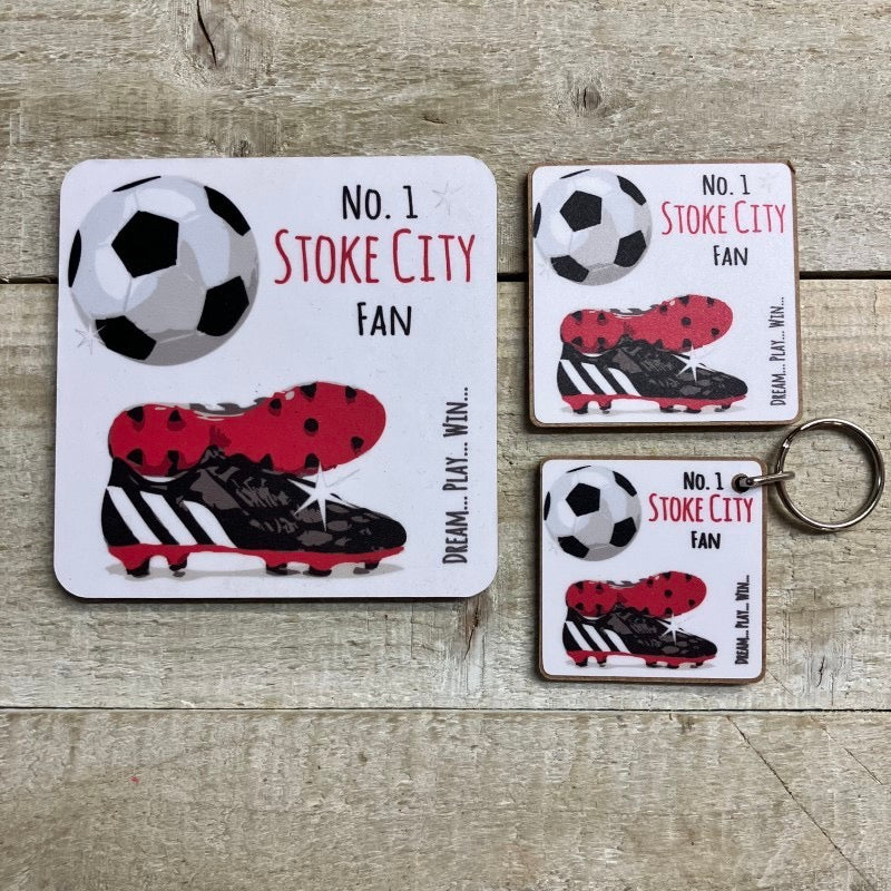 Stoke City No 1 Fan Coaster - White Cotton Cards
