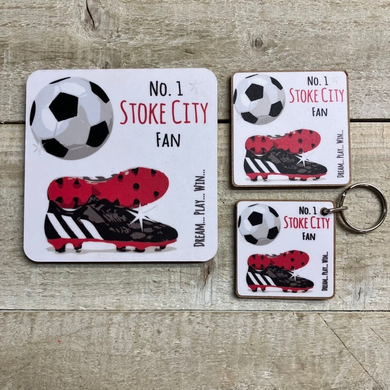 Stoke City No 1 Fan Coaster - White Cotton Cards