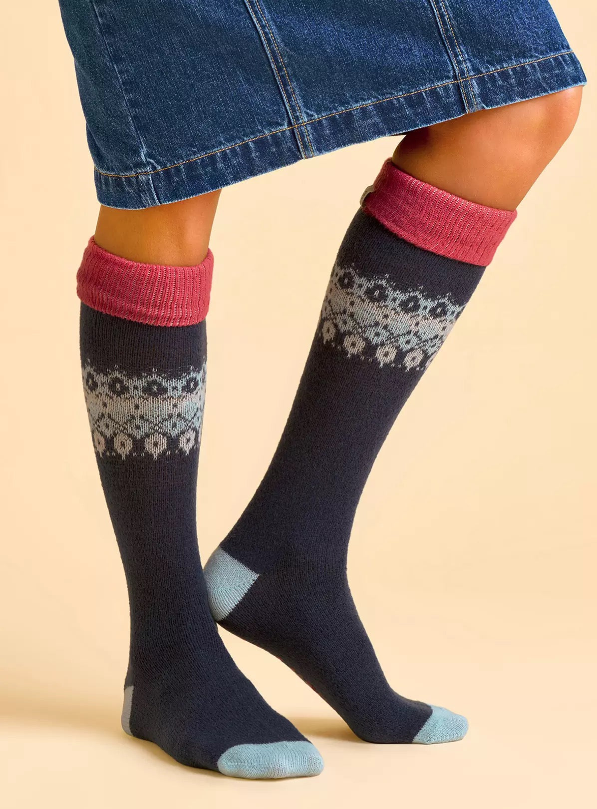 Brakeburn Toastie Long Knee Length Socks -Navy