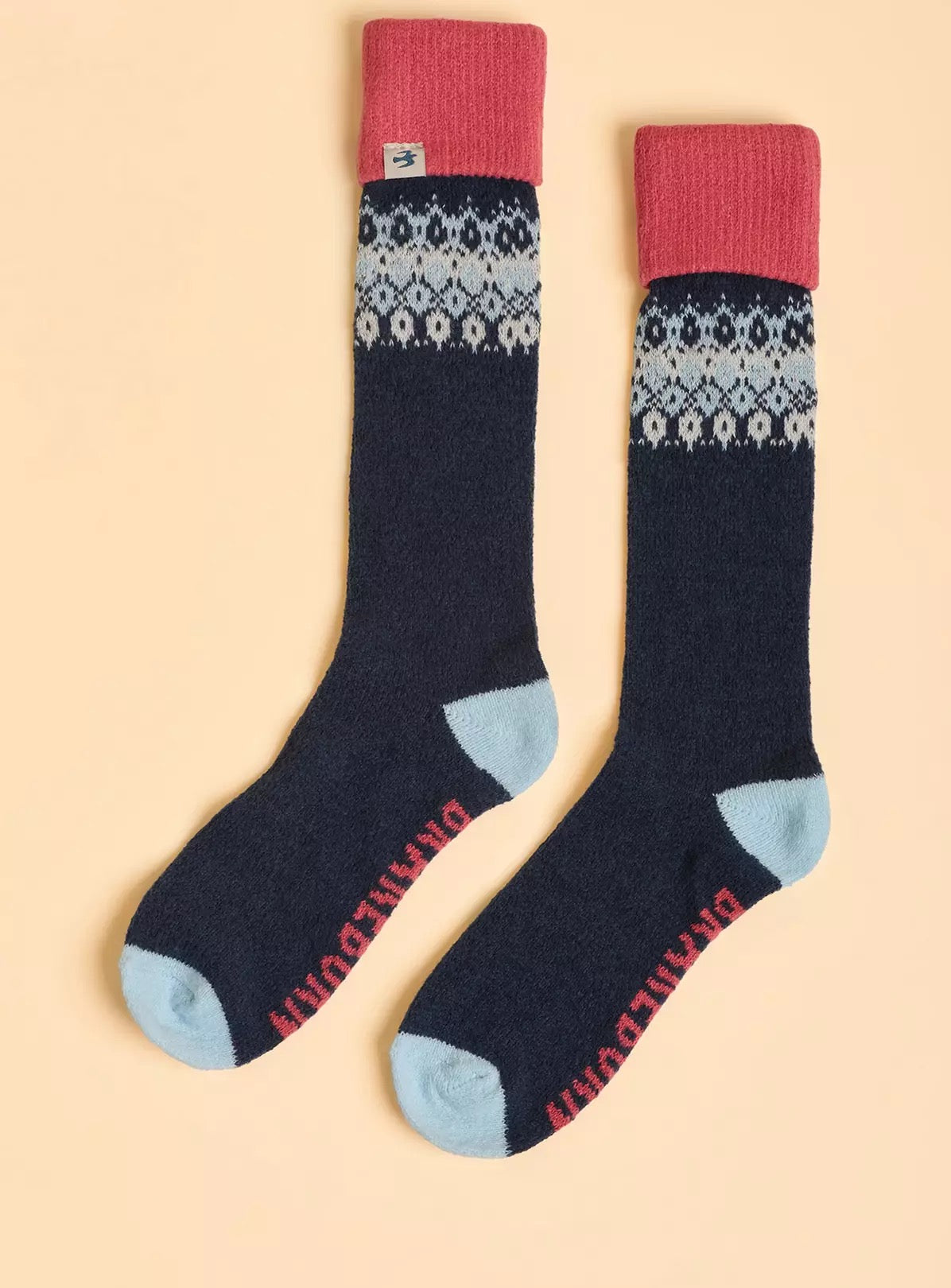 Brakeburn Toastie Long Knee Length Socks -Navy