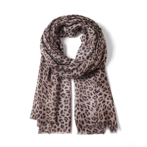 Leopard Print - Lightweight Scarf - Butterfly Fashions - Beige