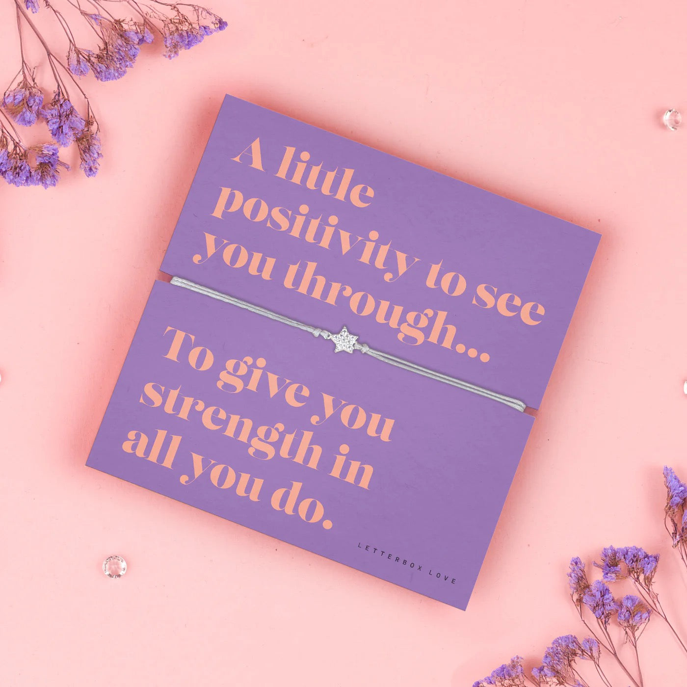 Letterbox Love - Positivity - Pave Star Cord Bracelet